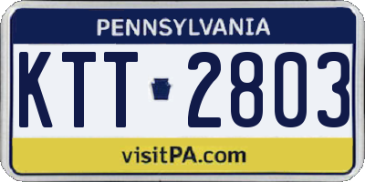 PA license plate KTT2803