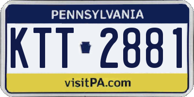 PA license plate KTT2881