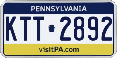 PA license plate KTT2892