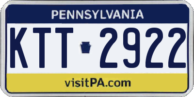 PA license plate KTT2922
