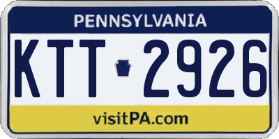PA license plate KTT2926