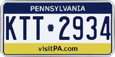PA license plate KTT2934