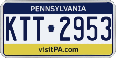 PA license plate KTT2953