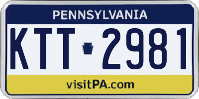 PA license plate KTT2981