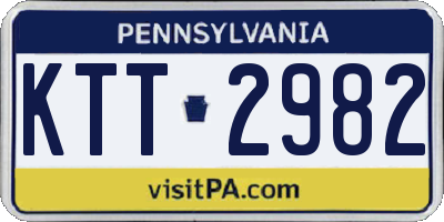 PA license plate KTT2982