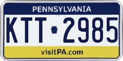 PA license plate KTT2985