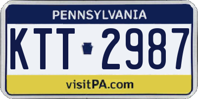 PA license plate KTT2987