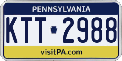 PA license plate KTT2988