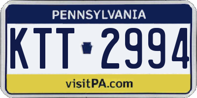 PA license plate KTT2994