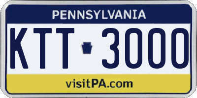PA license plate KTT3000