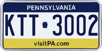 PA license plate KTT3002