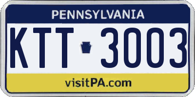 PA license plate KTT3003