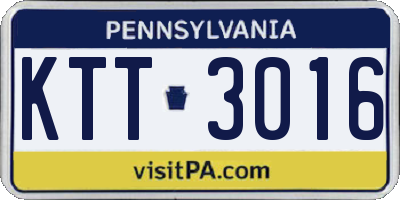 PA license plate KTT3016