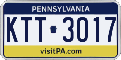 PA license plate KTT3017