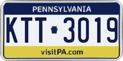 PA license plate KTT3019