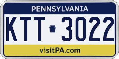 PA license plate KTT3022