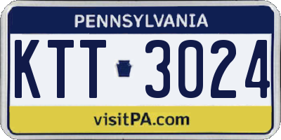 PA license plate KTT3024