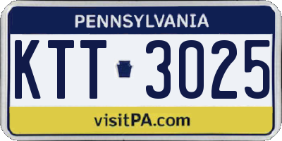 PA license plate KTT3025