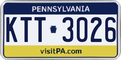 PA license plate KTT3026