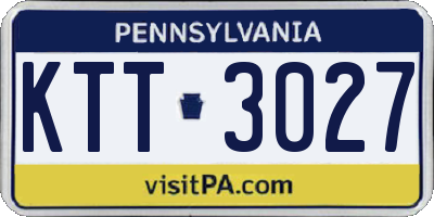PA license plate KTT3027