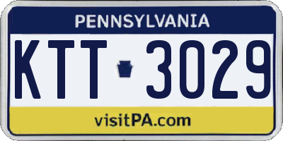 PA license plate KTT3029