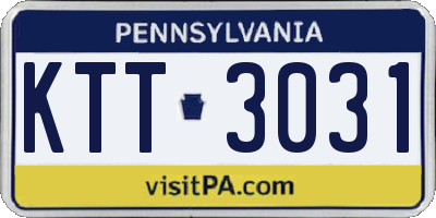 PA license plate KTT3031