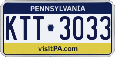 PA license plate KTT3033