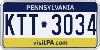 PA license plate KTT3034