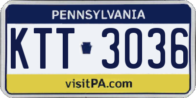 PA license plate KTT3036