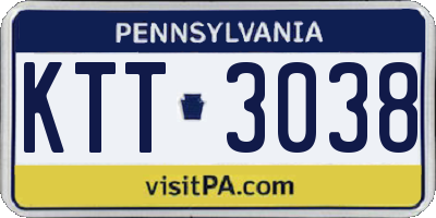 PA license plate KTT3038
