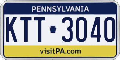 PA license plate KTT3040