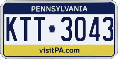 PA license plate KTT3043
