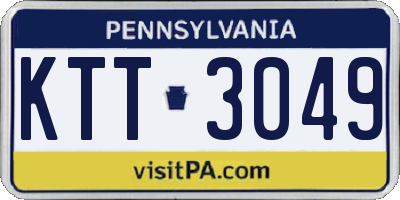 PA license plate KTT3049