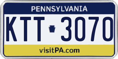PA license plate KTT3070