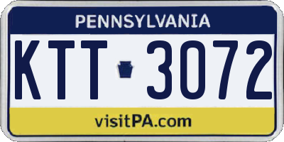 PA license plate KTT3072