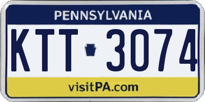PA license plate KTT3074