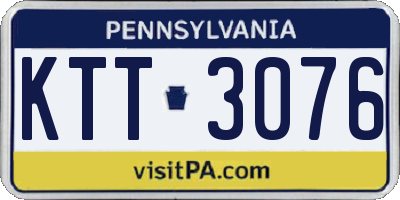 PA license plate KTT3076