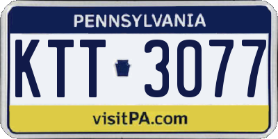 PA license plate KTT3077