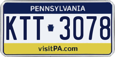 PA license plate KTT3078