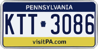 PA license plate KTT3086