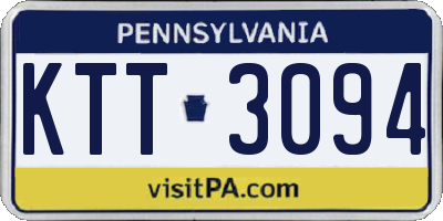 PA license plate KTT3094