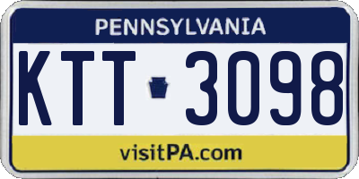 PA license plate KTT3098