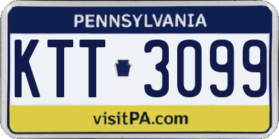 PA license plate KTT3099