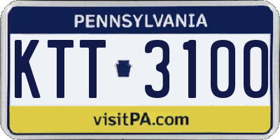 PA license plate KTT3100