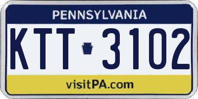 PA license plate KTT3102
