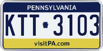 PA license plate KTT3103