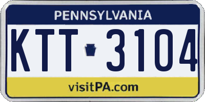 PA license plate KTT3104