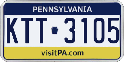 PA license plate KTT3105