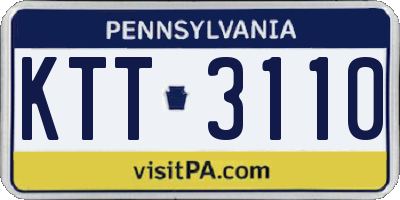 PA license plate KTT3110
