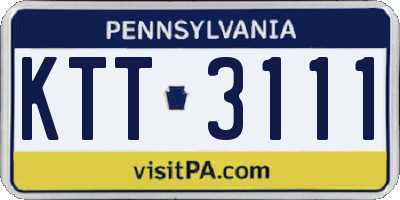 PA license plate KTT3111